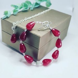 Ruby Agate bracelet and pendant